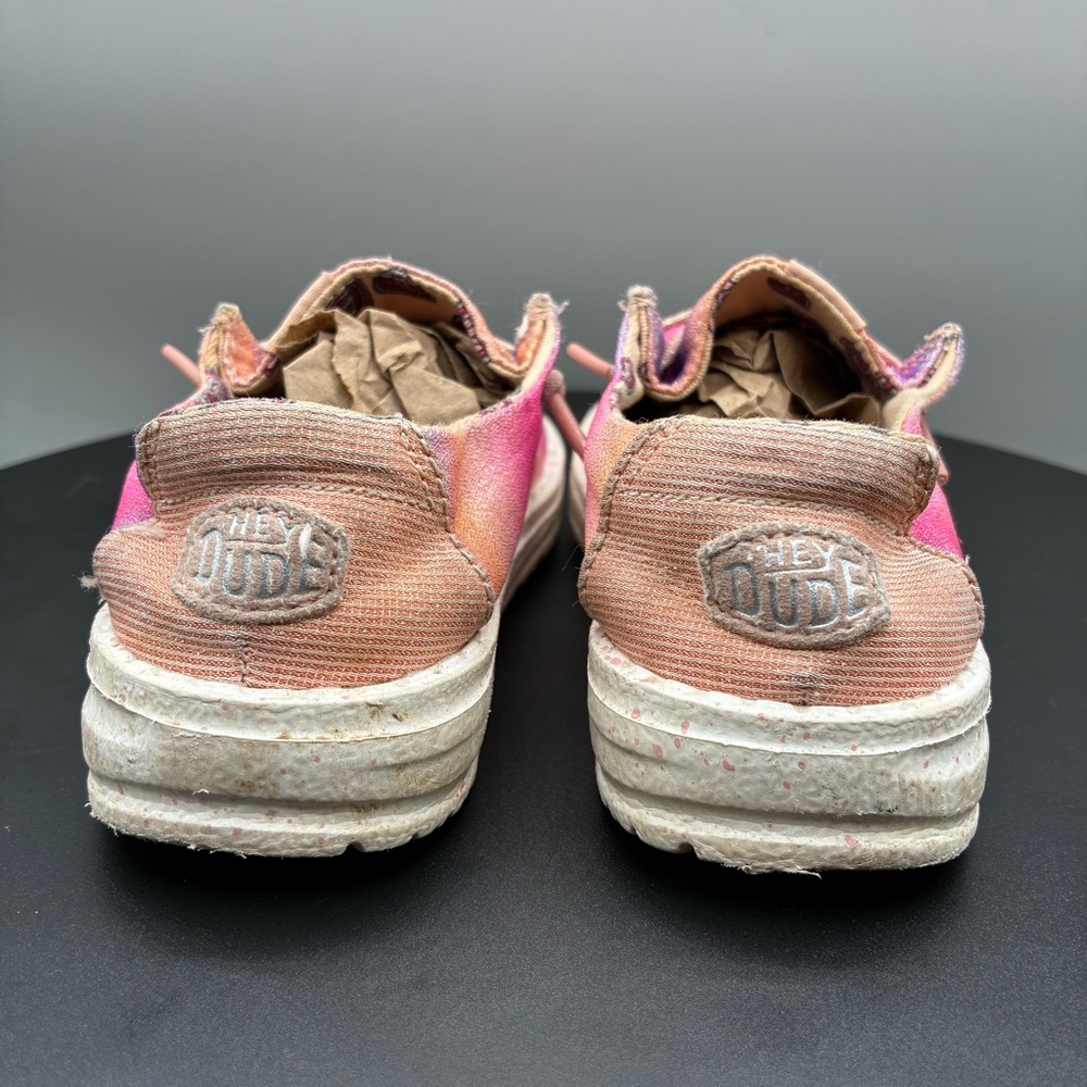 Hey Dude Wendy Sparkle Star TD 8 Girls Pink Multi Slip On Loafers - Picture 6 of 10